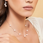 Japanese Akoya Pearl Tincup Necklace - Model Image