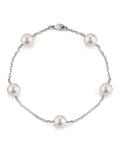 14K Gold Japanese Akoya White Pearl Tincup Bracelet