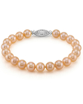 7.0-7.5mm Peach Freshwater Pearl Bracelet - AAAA Quality