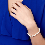 8.5-9.5mm White Freshwater Pearl Bracelet - AAAA Quality - Model Image