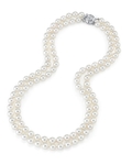 7.0-7.5mm White Freshwater Pearl Double Strand Necklace