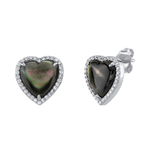 Black Mother of Pearl Heart-Shaped Ophelia Earrings