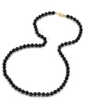 5.0-5.5mm Japanese Akoya Black Pearl Necklace - AAA Quality - Secondary Image