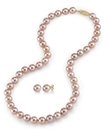 7.0-7.5mm Pink Freshwater Choker Length Pearl Necklace & Earrings - Secondary Image