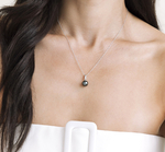 Tahitian South Sea Pearl & Diamond Michelle Pendant - Model Image