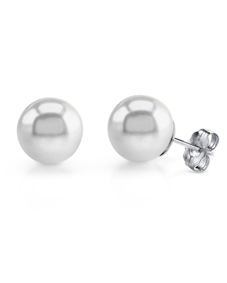 11mm South Sea Round Pearl Stud Earrings- Choose Your Quality