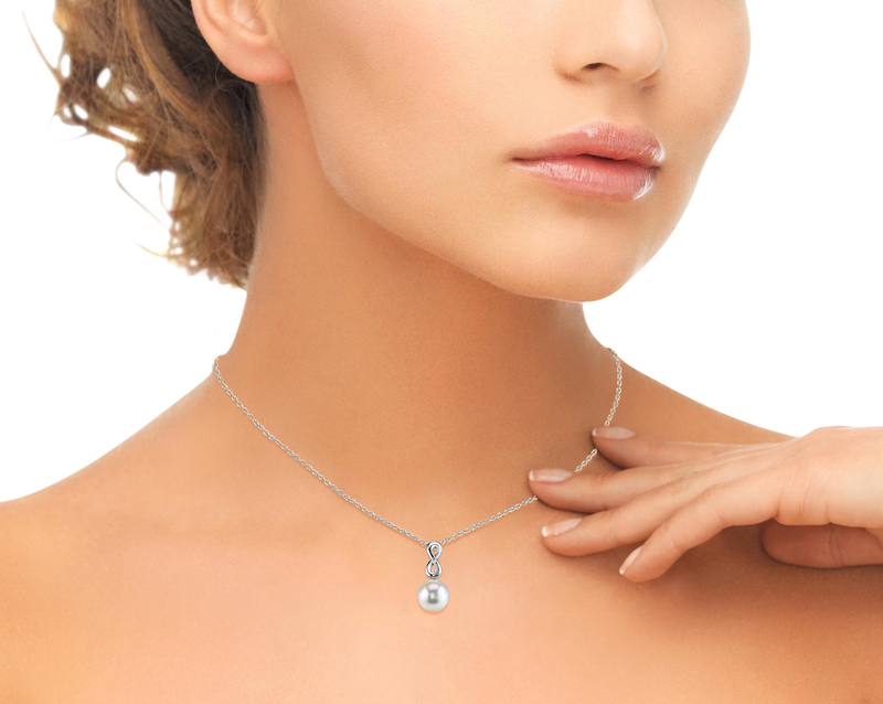 Akoya Pearl & Diamond Rachel Pendant - Model Image