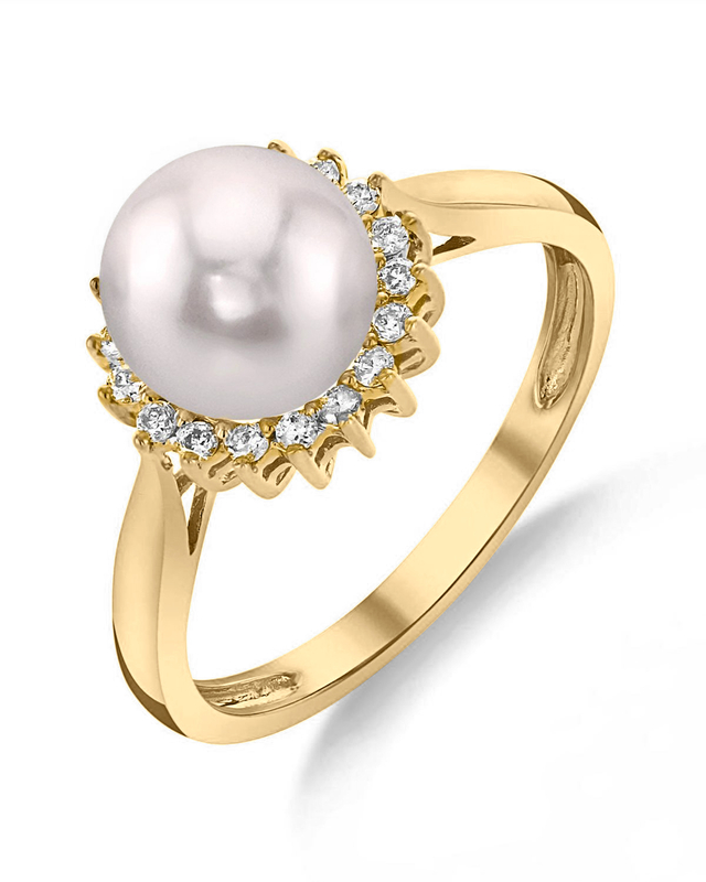 Akoya Pearl & Diamond Tessie Ring