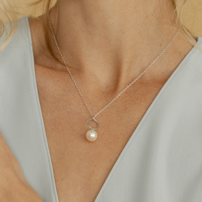 White South Sea Pearl Deena Pendant - Model Image