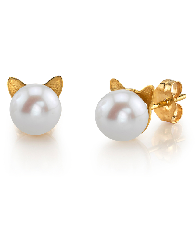 Freshwater Pearl Cat Cathy Earrings