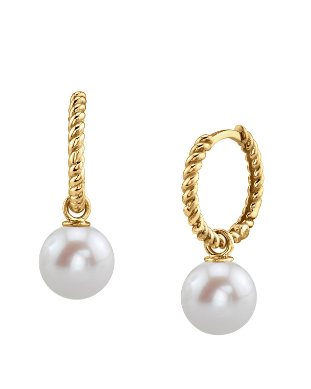 Freshwater Pearl Hoop Via Earrings