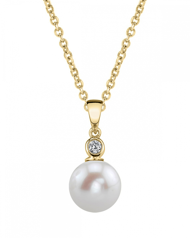 Freshwater Pearl & Diamond Michelle Pendant