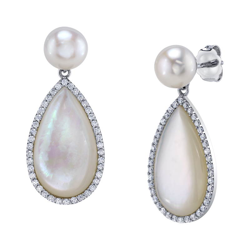 White Mother of Pearl Graceful Earrings