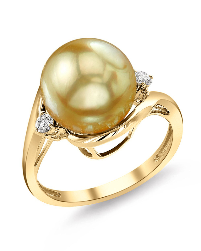 Golden South Sea Pearl & Diamond Sia Ring