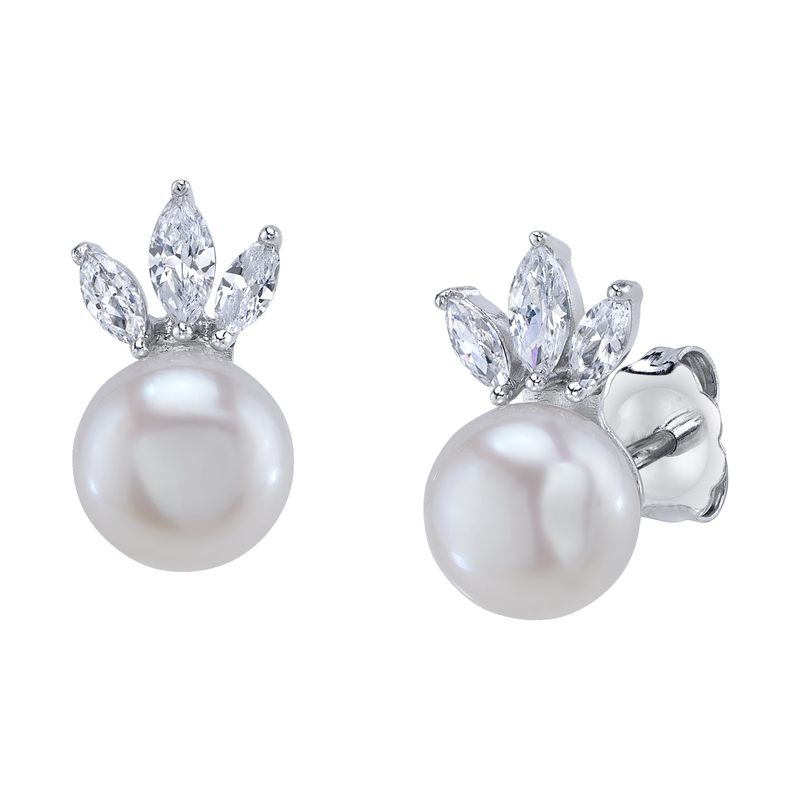 White Freshwater Pearl Imperial Earrings