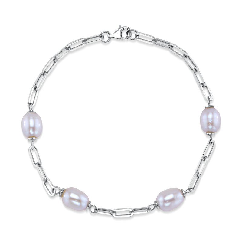 White Freshwater Pearl Tincup Marlee Bracelet