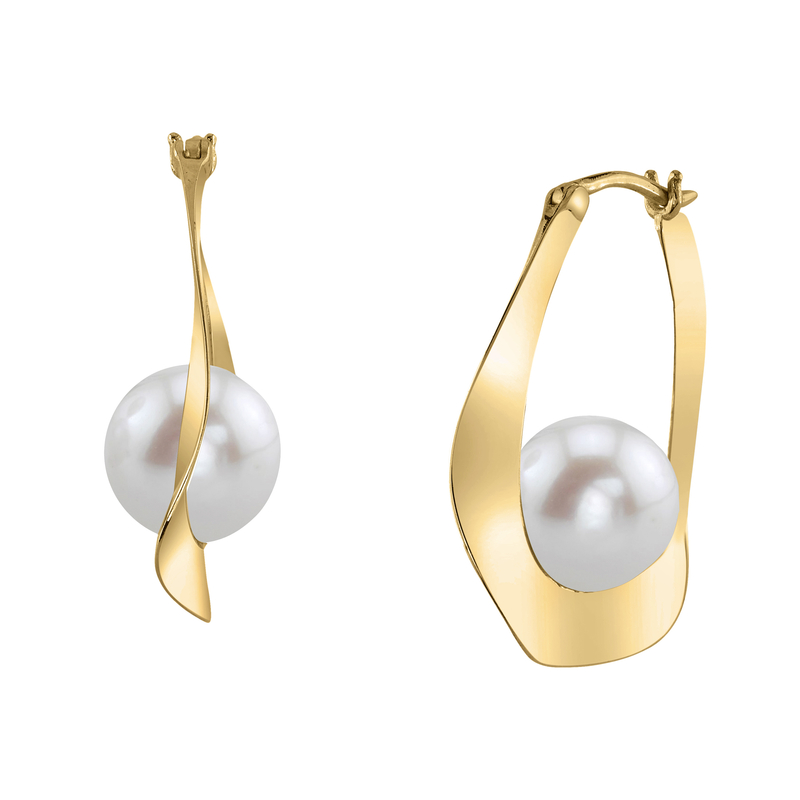 Freshwater Pearl Hoop Sloane Dangling Earrings