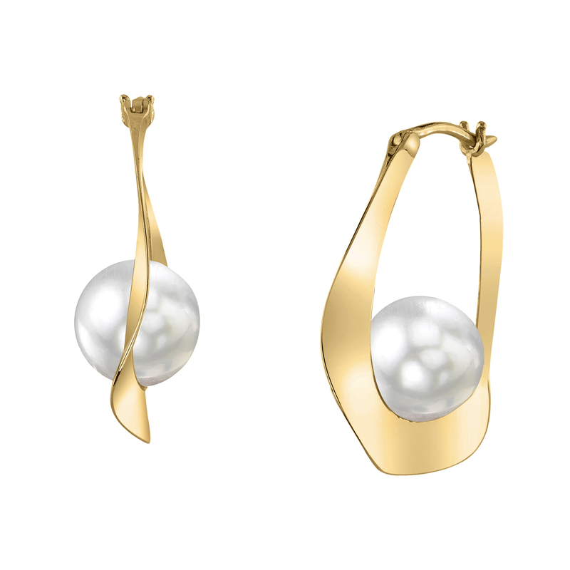 White South Sea Pearl Hoop Sloane Dangling Earrings