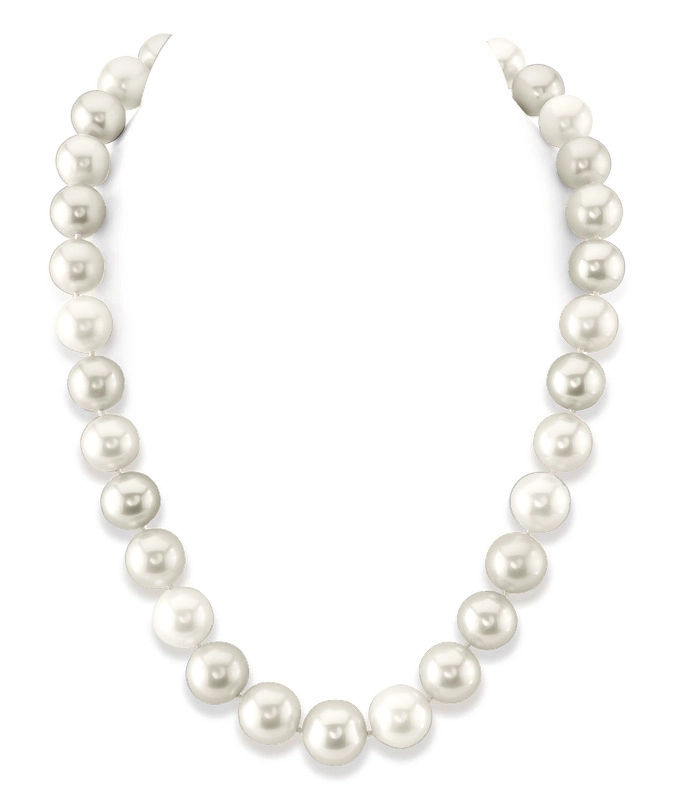 11.5-12.5mm White Freshwater Pearl Necklace - AAA Quality