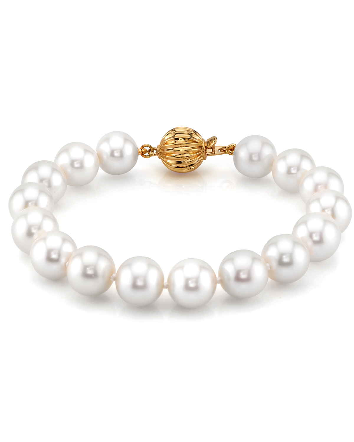 10.5-11.5mm White Freshwater Pearl Bracelet - AAA Quality