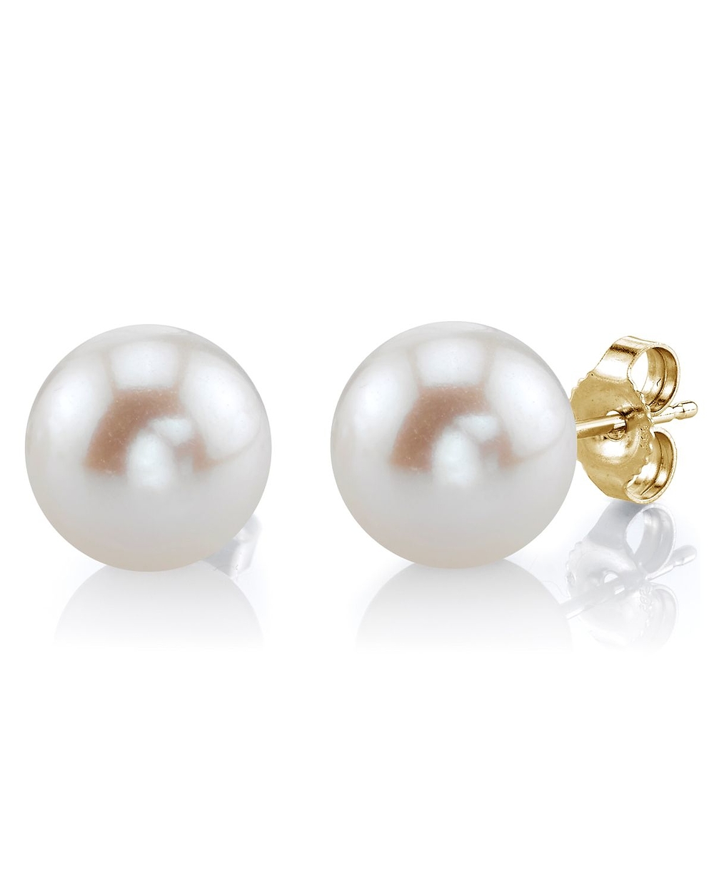 11mm White Freshwater Round Pearl Stud Earrings