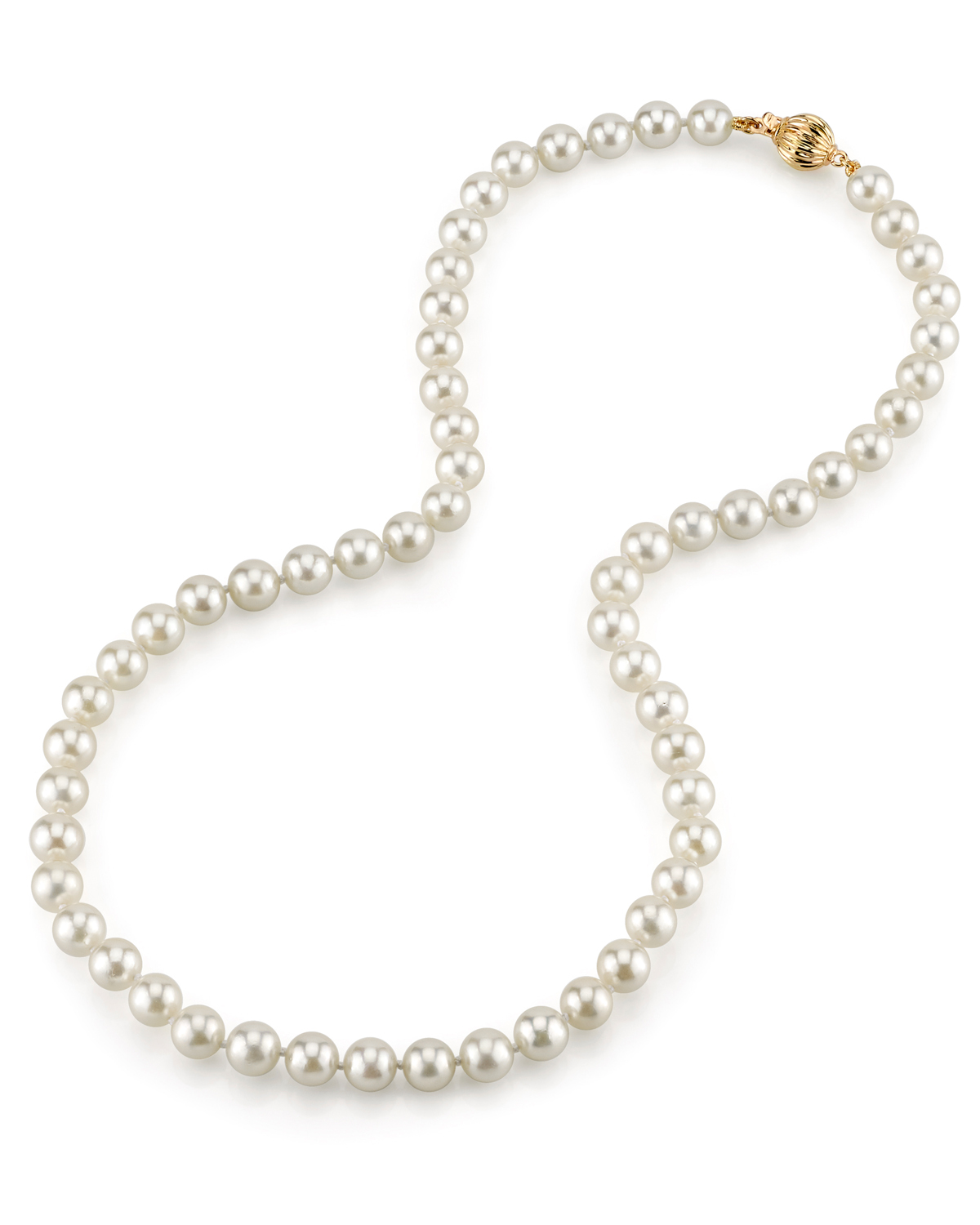 6.5-7.0mm Japanese Akoya White Choker Length Pearl Necklace- AA+ Quality