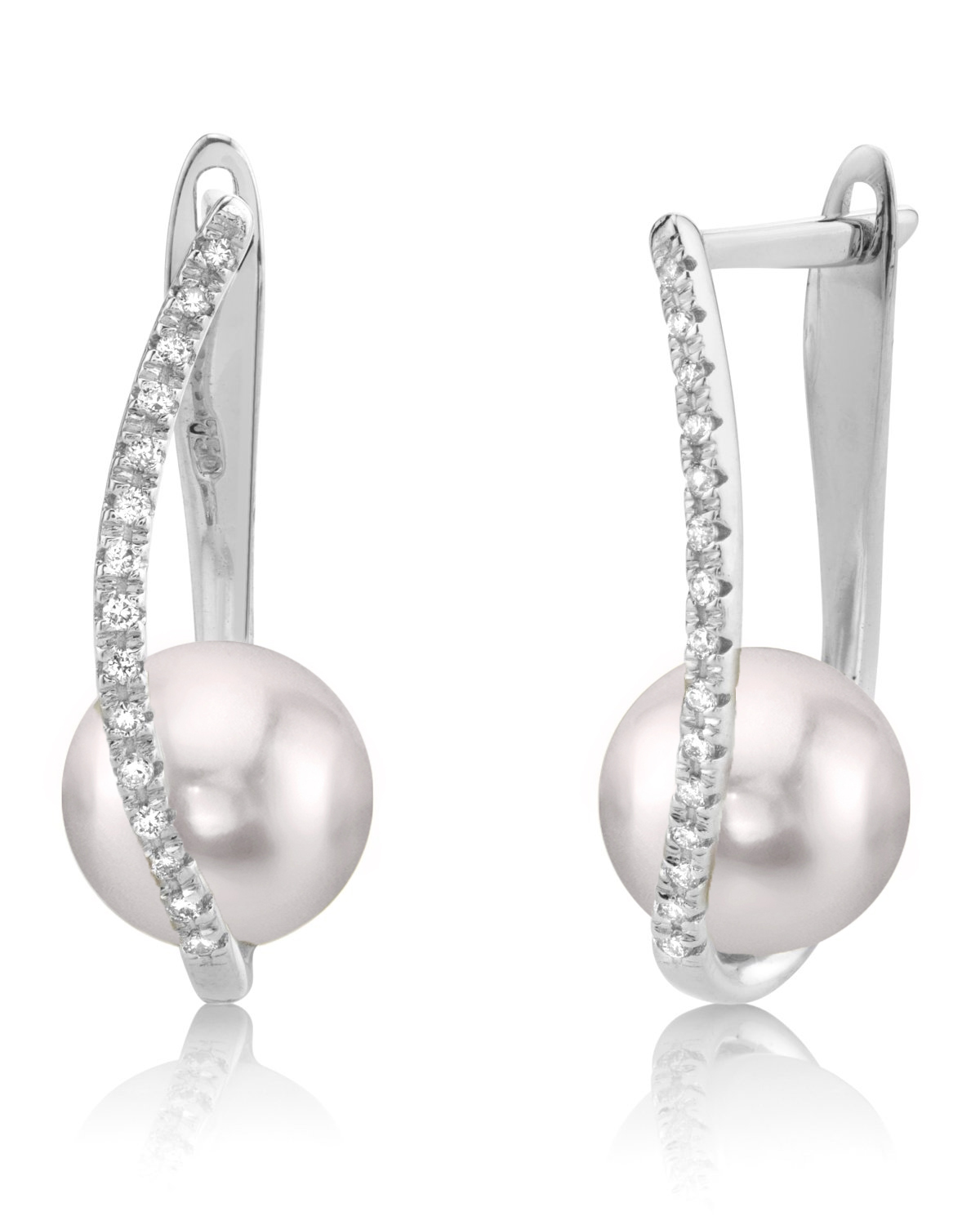 Akoya Pearl & Diamond Eliza Earrings