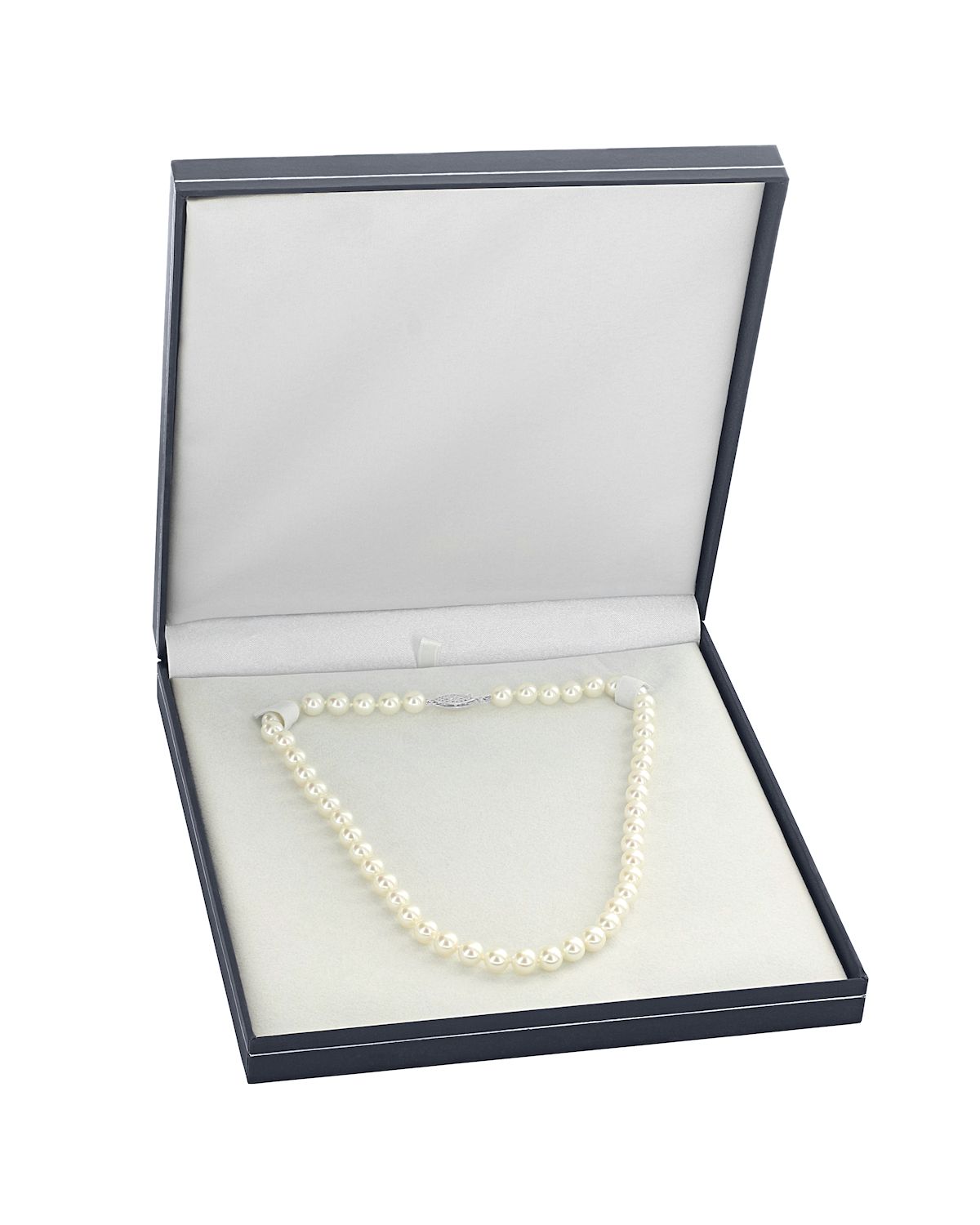 7.0-7.5mm Japanese Akoya White Choker Length Pearl Necklace- AA+ Quality