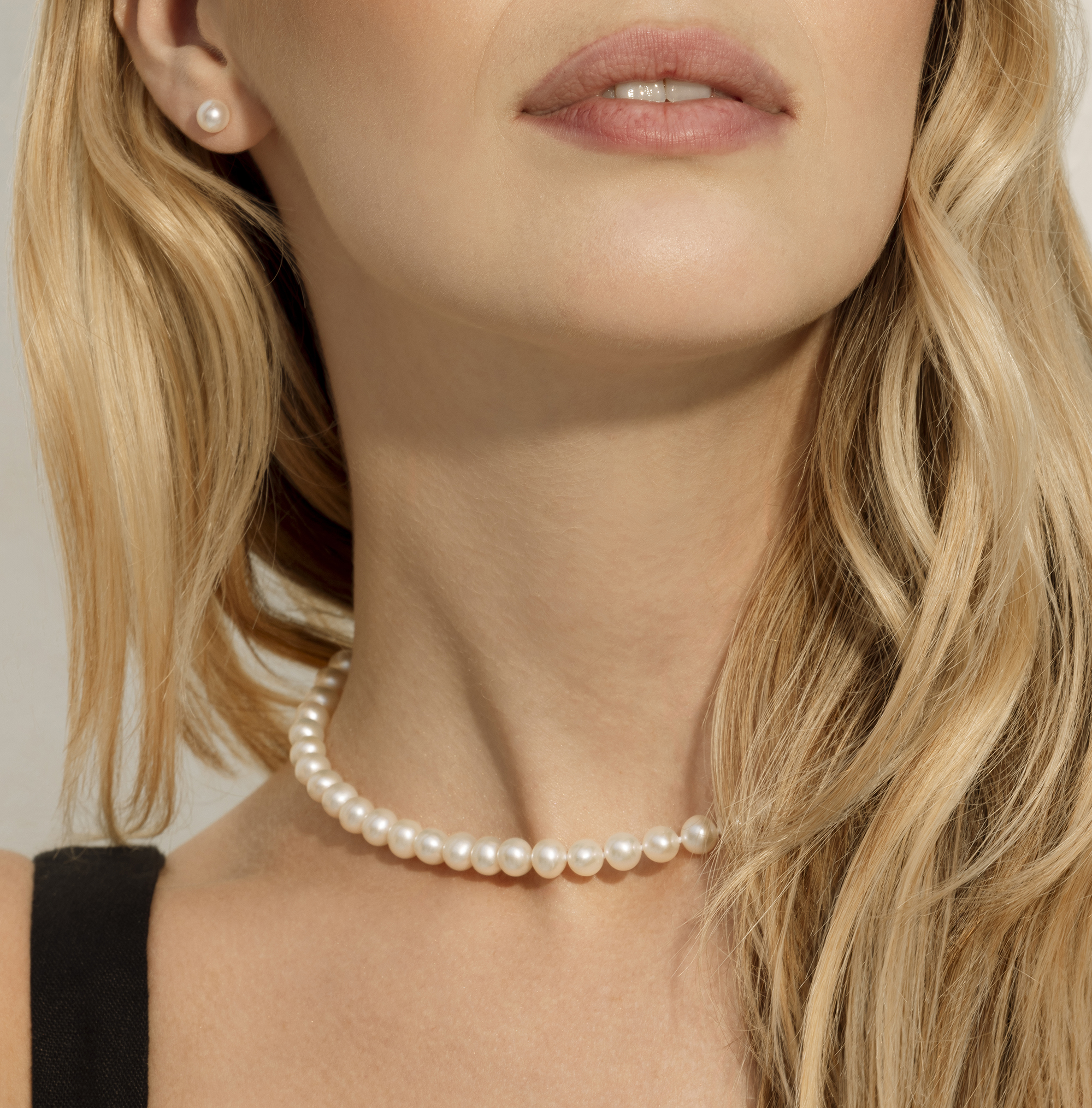 6.5-7.0mm Japanese Akoya White Pearl Necklace- AA+ Quality