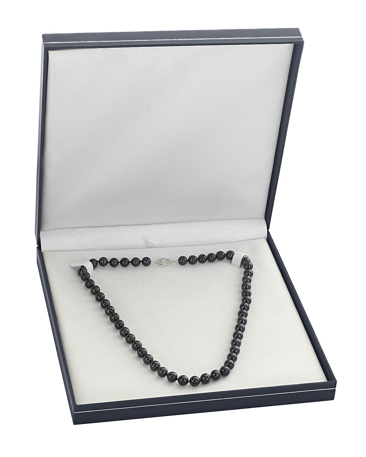 6.5-7.0mm Japanese Akoya Black Choker Length Pearl Necklace- AA+ Quality