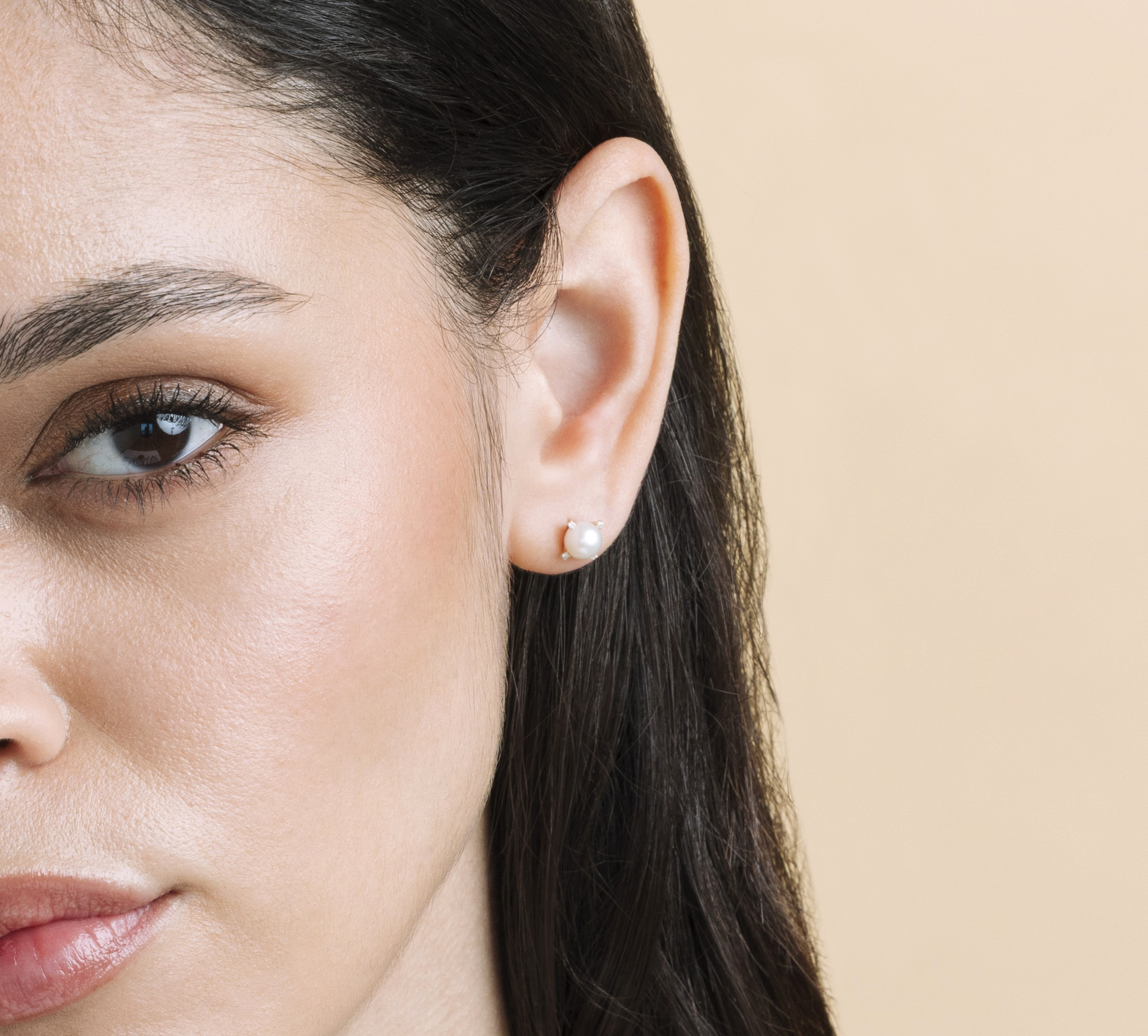 14K Gold Freshwater Pearl & Diamond Lolla Earrings