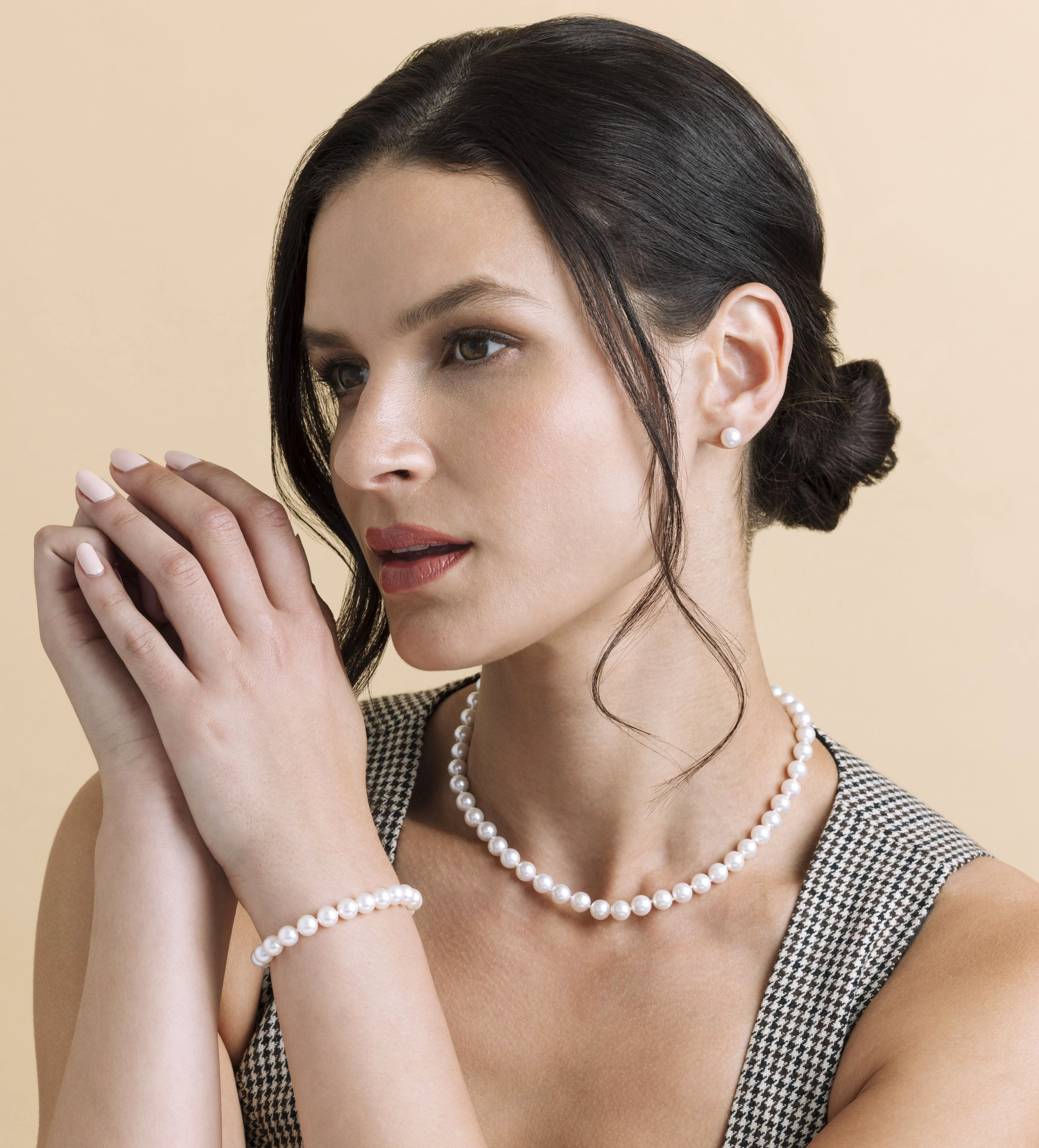 7.0-7.5mm Japanese Akoya White Pearl Set