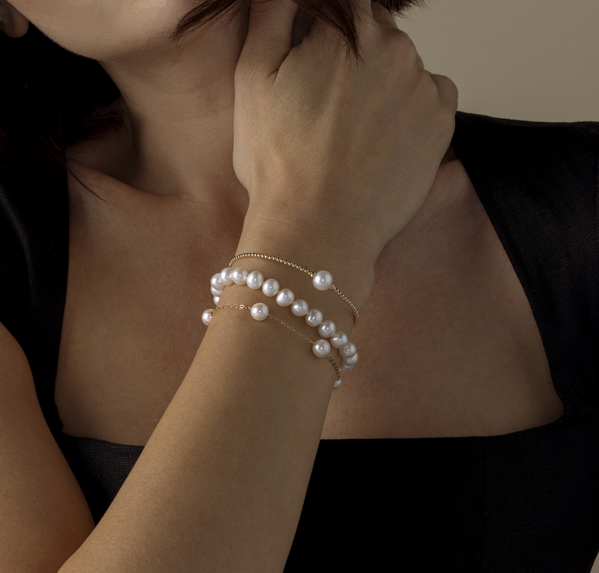 7.0-7.5mm White Freshwater Pearl Bracelet - AAA Quality